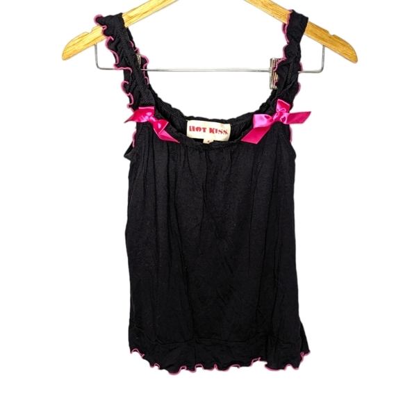 Y2K Hot Kiss ribbon tank Top size Medium - Picture 1 of 4